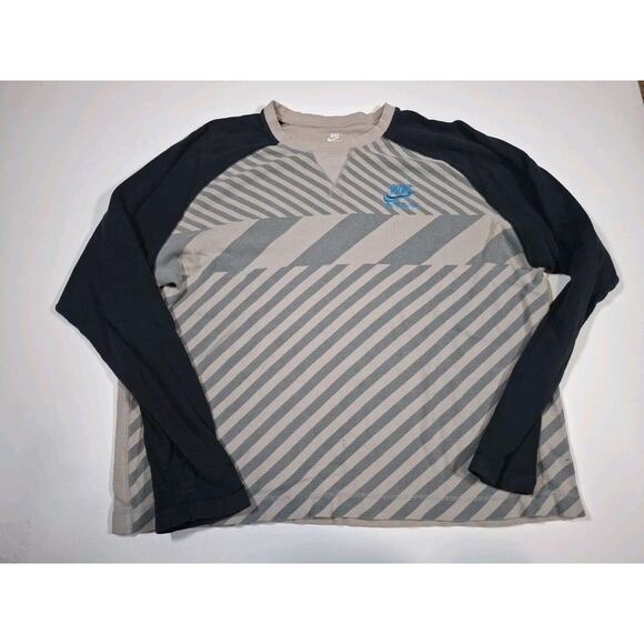 Nike Shirt Mens XXL Blue Check Vintage Thermal Waffle Kit Sportswear Y2K 90s - Picture 1 of 4